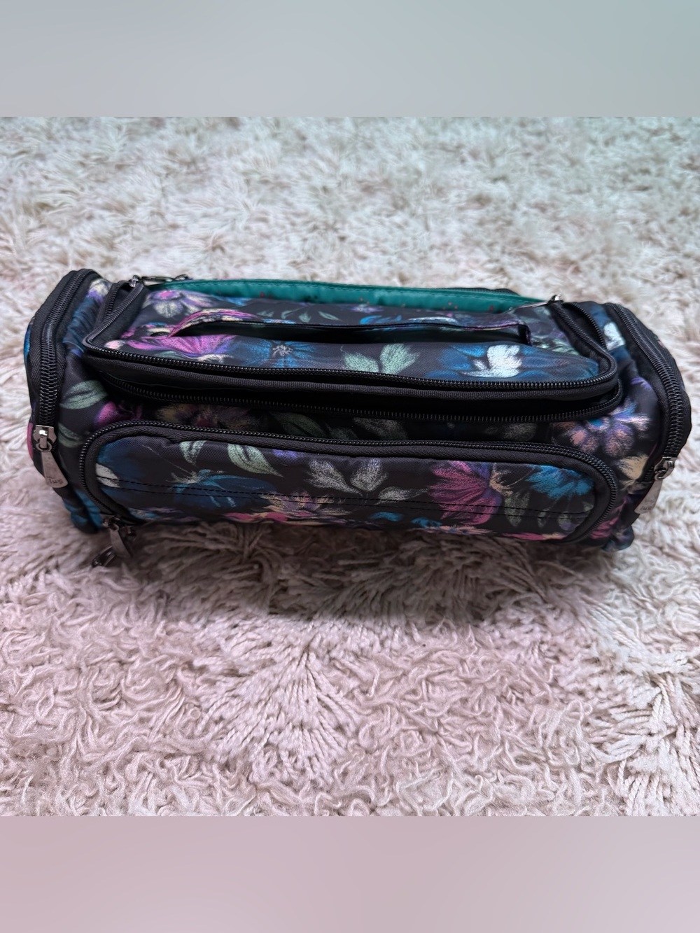 Lug Trolley Bright Floral Cosmetic Case Travel Makeup Toiletry Organizer Bag